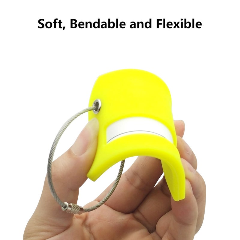 Ovener Silicone Luggage Tag with Name ID Card Perfect to Quickly Spot Luggage Suitcase (Yellow) - Image 3